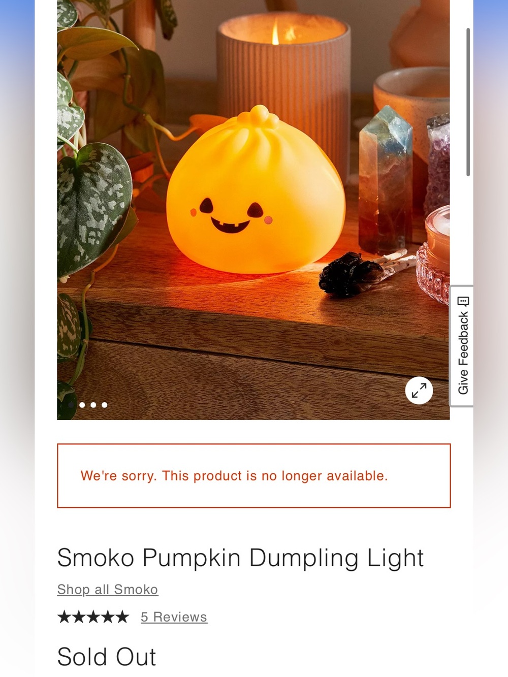 Halloween Smoko Pumpkin Light (New)